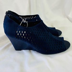 Impo Wedge Peep-toe Sandal Dark Blue